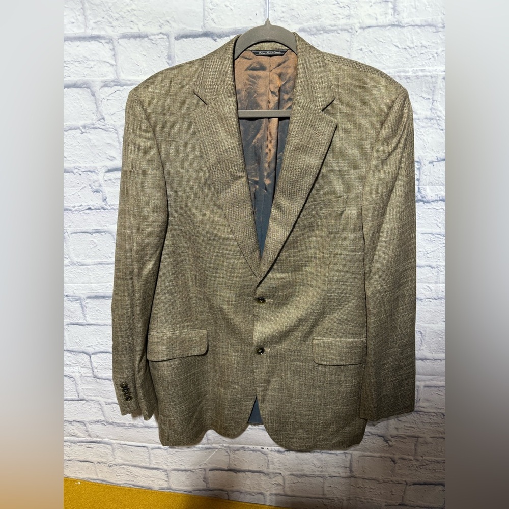 Men's Jack Victor Tan Bamboo Blazer, Size 40